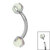 Titanium Internally Threaded Micro Curved Bar with Claw Set Opal Ball 1.2mm - SKU 67969