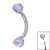 Titanium Internally Threaded Micro Curved Bar with Claw Set Opal Ball 1.2mm - SKU 67978