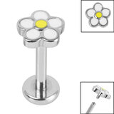 Titanium Internally Threaded Labrets 1.2mm - Daisy Flower - SKU 68005