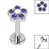 Titanium Internally Threaded Labrets 1.2mm - Daisy Flower - SKU 68015