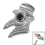 Titanium Jewelled Plague Doctor for Internal Thread shafts in 1.2mm - SKU 68021