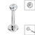 Titanium Internally Threaded Labrets 1.2mm - Titanium Jewelled Half Ball - SKU 68085