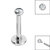 Titanium Internally Threaded Labrets 1.2mm - Titanium Jewelled Half Ball - SKU 68088