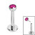 Titanium Threadless Labrets - Titanium (Bend-fit) Bezel Set Jewelled Balls 1.2mm Gauge - SKU 68174