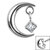 Titanium Crescent Moon and Dangle Jewel Top for Internal Thread shafts in 1.2mm - SKU 68595