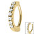 Steel Huggie Belly Clicker Ring - 7 Jewelled Pave Set - SKU 68610