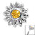 Steel Bezel Set Jewelled Sunflower for Internal Thread shafts in 1.2mm - SKU 68712