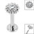 Titanium Internally Threaded Labrets 1.2mm - Steel Bezel Set Jewelled Sunflower - SKU 68716