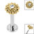 Titanium Internally Threaded Labrets 1.2mm - Steel Bezel Set Jewelled Sunflower - SKU 68717