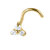 Titanium Claw Set Jewelled Trinity Nose Stud - SKU 68739