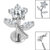 Titanium Internally Threaded Labrets 1.2mm - Titanium Claw Set Jewelled Blossom Flower - SKU 68740