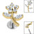 Titanium Internally Threaded Labrets 1.2mm - Titanium Claw Set Jewelled Blossom Flower - SKU 68746