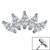 Titanium Claw Set 5 CZ Jewel Marquise Fan for Internal Thread shafts in 1.2mm - SKU 68768