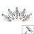 Titanium Claw Set 5 CZ Jewel Marquise Fan for Internal Thread shafts in 1.2mm - SKU 68769