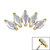 Titanium Claw Set 5 CZ Jewel Marquise Fan for Internal Thread shafts in 1.2mm - SKU 68771