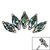 Titanium Claw Set 5 CZ Jewel Marquise Fan for Internal Thread shafts in 1.2mm - SKU 68773