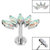 Titanium Internally Threaded Labrets 1.2mm - Titanium Claw Set 5 CZ Jewel Marquise Fan - SKU 68778