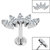 Titanium Internally Threaded Labrets 1.2mm - Titanium Claw Set 5 CZ Jewel Marquise Fan - SKU 68784