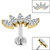 Titanium Internally Threaded Labrets 1.2mm - Gold Plated Titanium Titanium Claw Set 5 CZ Jewel Marquise Fan - SKU 68814