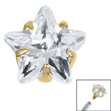 Titanium Claw Set CZ Jewelled Star for Internal Thread Shafts in 1.2mm - SKU 68897