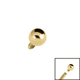 Gold Titanium Ball for Internal Thread shafts in 1.2mm - SKU 68998