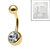 Sterile Gold Titanium Jewelled Belly Bars - SKU 69102