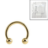 Sterile Gold Plated Titanium (PVD) Circular Barbells (CBB) (Horseshoes) - SKU 69131