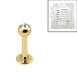 Sterile Gold Titanium Jewelled Labrets - SKU 69135