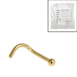 Sterile Gold Plated Titanium (PVD)  Nose Studs - Ball - SKU 69138