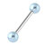 Steel Barbell with Acrylic Pearl Balls 1.6mm - SKU 69227