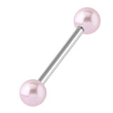 Steel Barbell with Acrylic Pearl Balls 1.6mm - SKU 69228