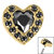 Titanium Jewelled Heart with Pave Set Edge for Internal Thread shafts in 1.2mm - SKU 69357