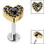 Titanium Internally Threaded Labrets 1.2mm - Titanium Jewelled Heart with Pave Set Edge - SKU 69367