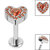 Titanium Internally Threaded Labrets 1.2mm - Titanium Jewelled Heart with Pave Set Edge - SKU 69373