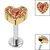 Titanium Internally Threaded Labrets 1.2mm - Titanium Jewelled Heart with Pave Set Edge - SKU 69382