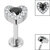 Titanium Internally Threaded Labrets 1.2mm - Titanium Jewelled Heart with Pave Set Edge - SKU 69385