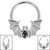 Titanium Flying Jewelled Vampire Bat Hinged Clicker Ring - SKU 69404