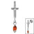 Titanium Mini Dagger with Marquise Drop Gem Top for Internal Thread shafts in 1.2mm - SKU 69435