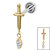 Titanium Internally Threaded Labrets 1.2mm - Titanium Mini Dagger  with Marquise Drop Gem - SKU 69443