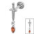 Titanium Internally Threaded Labrets 1.2mm - Titanium Mini Dagger  with Marquise Drop Gem - SKU 69449