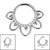 Titanium Claw Set Jewelled Renge Flower Hinged Clicker Ring - SKU 69461