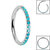 Titanium Pave Set Turquoise Edge Hinged Clicker Ring - SKU 69465