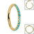 Titanium Pave Set Turquoise Edge Hinged Clicker Ring - SKU 69468