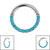 Titanium Hinged Pave Set Turquoise Eternity Clicker Ring - SKU 69469