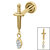 Titanium Internally Threaded Labrets 1.2mm - Titanium Mini Dagger  with Marquise Drop Gem - SKU 69601