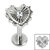 Titanium Internally Threaded Labrets 1.2mm - Titanium Claw Set Radiant Jewelled Heart - SKU 69618