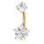 Belly Bar - Titanium Internal Thread Claw Set Twinkle Star Double Jewelled - SKU 69656