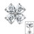 Titanium Claw Set Jewelled Heart Clover Top for Internal Thread shafts in 1.2mm - SKU 69703