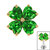 Titanium Claw Set Jewelled Heart Clover Top for Internal Thread shafts in 1.2mm - SKU 69706