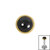 Titanium Bezel Set Black Onyx Stone Top for Internal Thread shafts in 1.2mm - SKU 69790